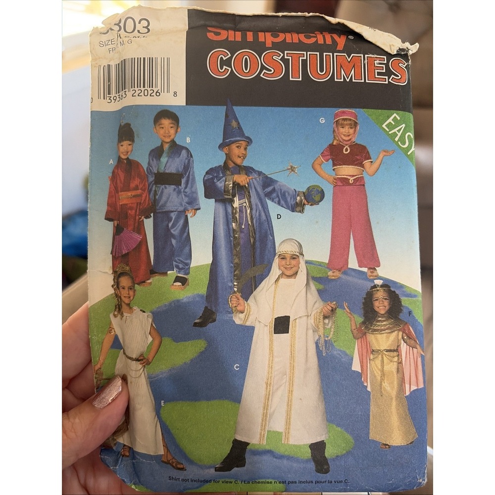 Simplicity 8303 Costume Sewing Pattern Kids S M L Uncut Genie Wizard Kimono